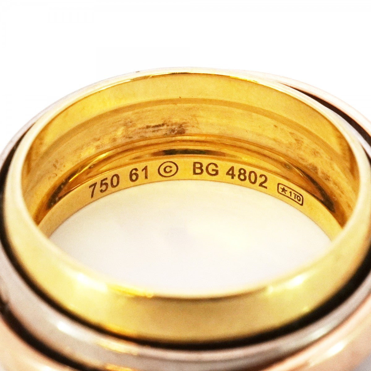 ★最終価格★SALE【6jbb0221】カルティエ リング トリニティ マストエッセンス K18YG イエローゴールド K18WG ホワイトゴールド K18PG ピンクゴールド ＃61【中古】メンズ