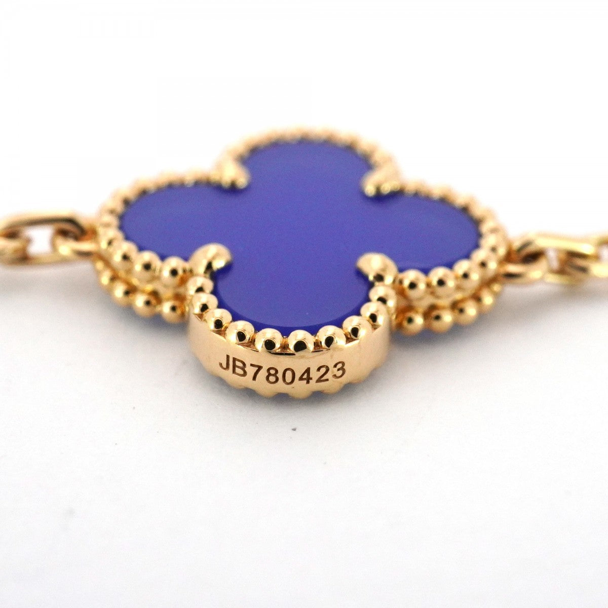 ★最終価格★SALE【6jbb0337】ヴァンクリーフ＆アーペル ブレスレット ヴィンテージ アルハンブラ K18YG イエローゴールド ブルーアゲート【中古】レディース