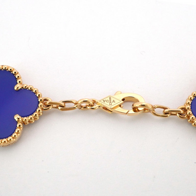 ★最終価格★SALE【6jbb0337】ヴァンクリーフ＆アーペル ブレスレット ヴィンテージ アルハンブラ K18YG イエローゴールド ブルーアゲート【中古】レディース