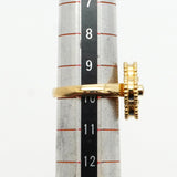 【6jbb0475】ヴァンクリーフ＆アーペル リング ヴィンテージ アルハンブラ 1PD K18YG イエローゴールド ダイヤモンド オニキス ブラック ＃50【中古】レディース