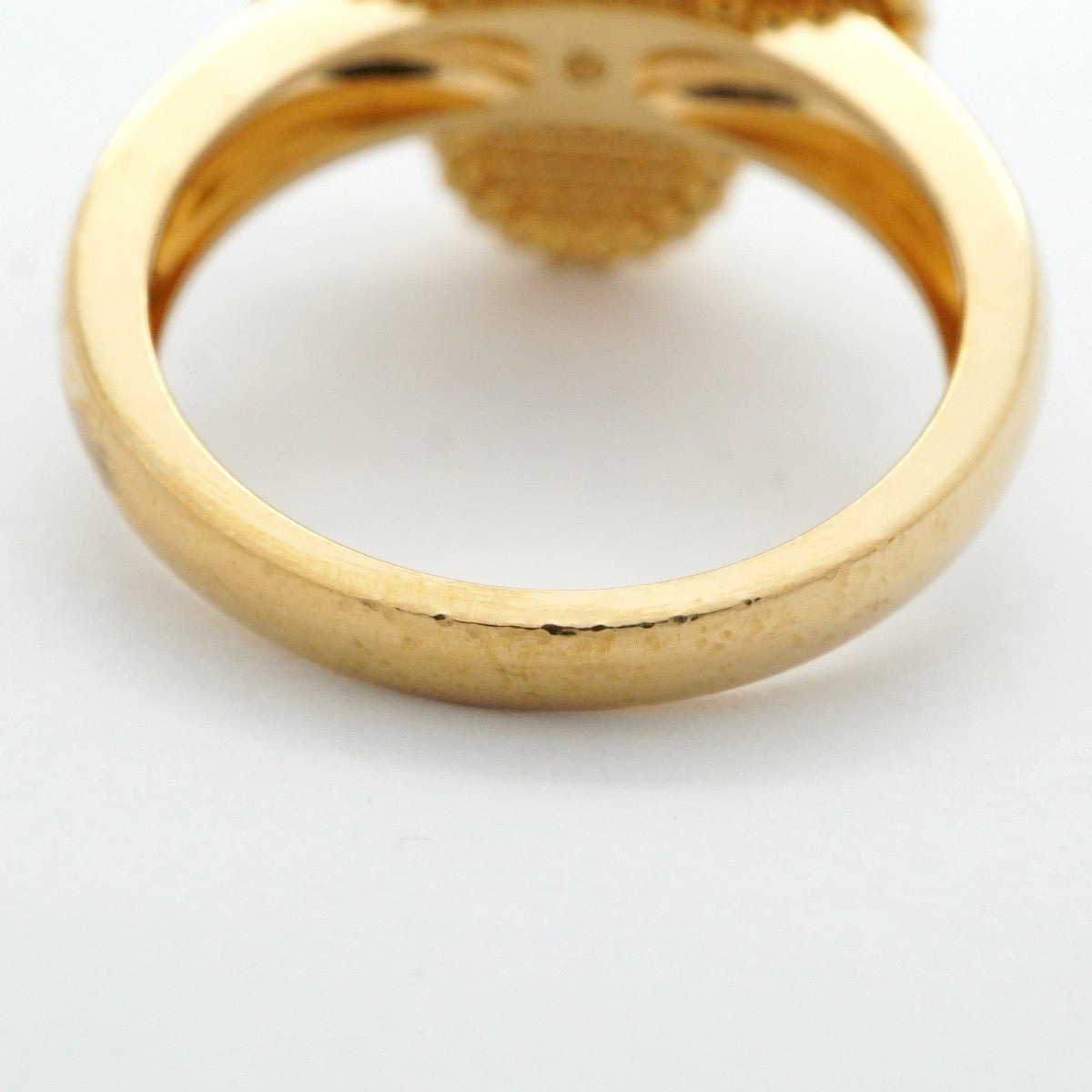 【6jbb0475】ヴァンクリーフ＆アーペル リング ヴィンテージ アルハンブラ 1PD K18YG イエローゴールド ダイヤモンド オニキス ブラック ＃50【中古】レディース