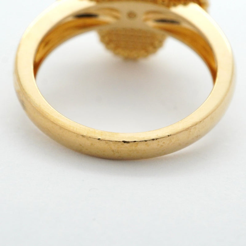 【6jbb0475】ヴァンクリーフ＆アーペル リング ヴィンテージ アルハンブラ 1PD K18YG イエローゴールド ダイヤモンド オニキス ブラック ＃50【中古】レディース