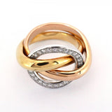 【6jbb0623】カルティエ リング トリニティ クラッシュ K18YG イエローゴールド K18WG ホワイトゴールド K18PG ピンクゴールド/ダイヤモンド ＃50【中古】レディース