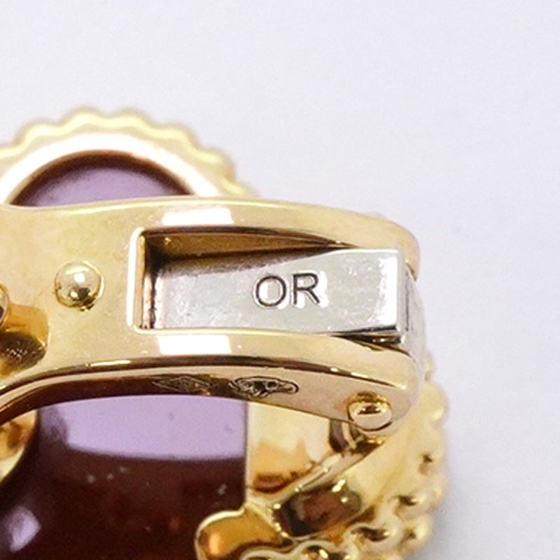 【6jbb0660】ヴァンクリーフ＆アーペル ピアス ヴィンテージ アルハンブラ K18YG イエローゴールド カーネリアン レッド【中古】レディース