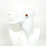 【6jbb0660】ヴァンクリーフ＆アーペル ピアス ヴィンテージ アルハンブラ K18YG イエローゴールド カーネリアン レッド【中古】レディース