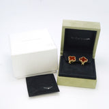 【6jbb0660】ヴァンクリーフ＆アーペル ピアス ヴィンテージ アルハンブラ K18YG イエローゴールド カーネリアン レッド【中古】レディース