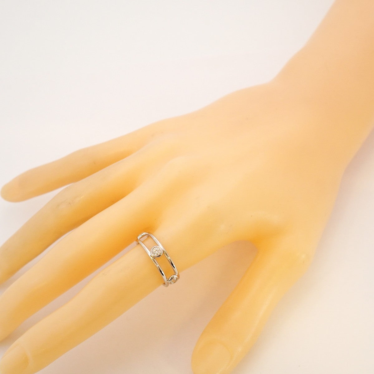 ★SALE【6jcb0113】ティファニー リング ダブルワイヤー 5PD Pt950 プラチナ ダイヤモンド 12.5号【中古】レディース