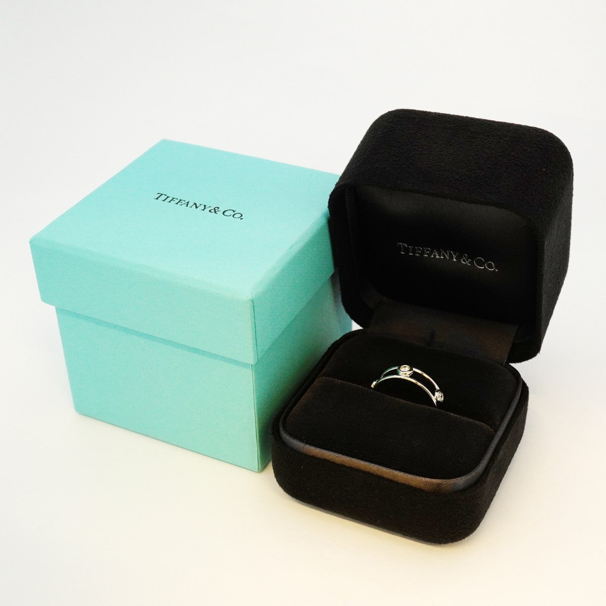 ★SALE【6jcb0113】ティファニー リング ダブルワイヤー 5PD Pt950 プラチナ ダイヤモンド 12.5号【中古】レディース