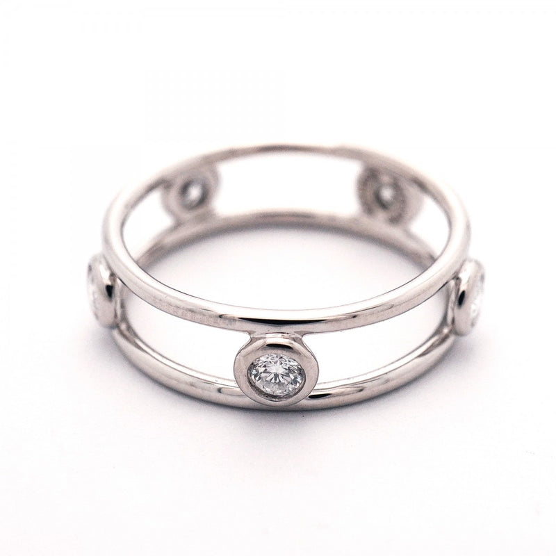 ★SALE【6jcb0113】ティファニー リング ダブルワイヤー 5PD Pt950 プラチナ ダイヤモンド 12.5号【中古】レディース