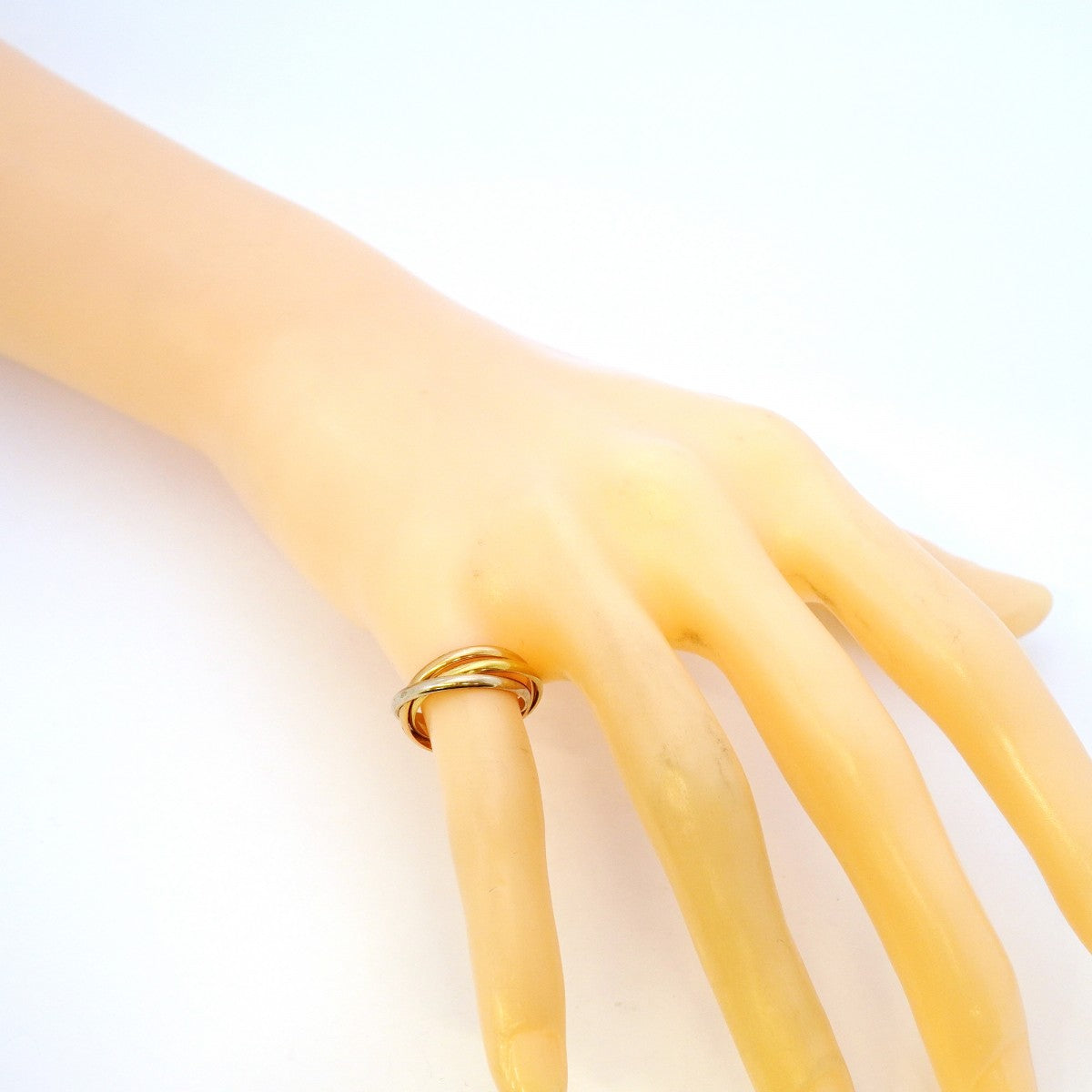 【6jcb0120】カルティエ リング トリニティ XS K18YG イエローゴールド K18WG ホワイトゴールド K18PG ピンクゴールド ＃50【中古】レディース