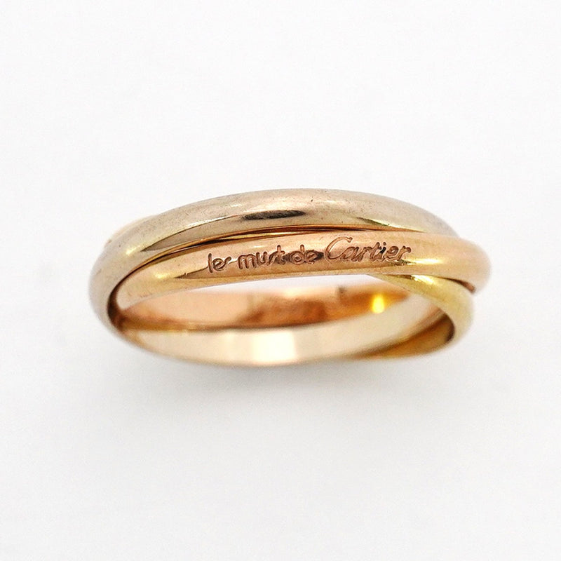 【6jcb0120】カルティエ リング トリニティ XS K18YG イエローゴールド K18WG ホワイトゴールド K18PG ピンクゴールド ＃50【中古】レディース