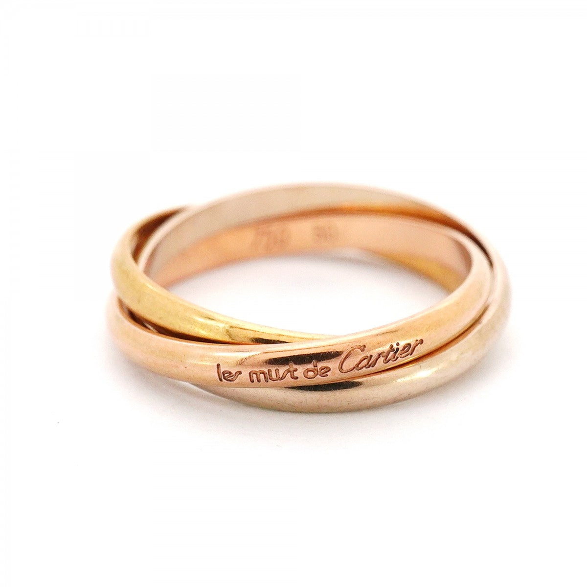 【6jcb0120】カルティエ リング トリニティ XS K18YG イエローゴールド K18WG ホワイトゴールド K18PG ピンクゴールド ＃50【中古】レディース