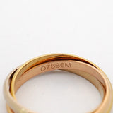 【6jcb0120】カルティエ リング トリニティ XS K18YG イエローゴールド K18WG ホワイトゴールド K18PG ピンクゴールド ＃50【中古】レディース