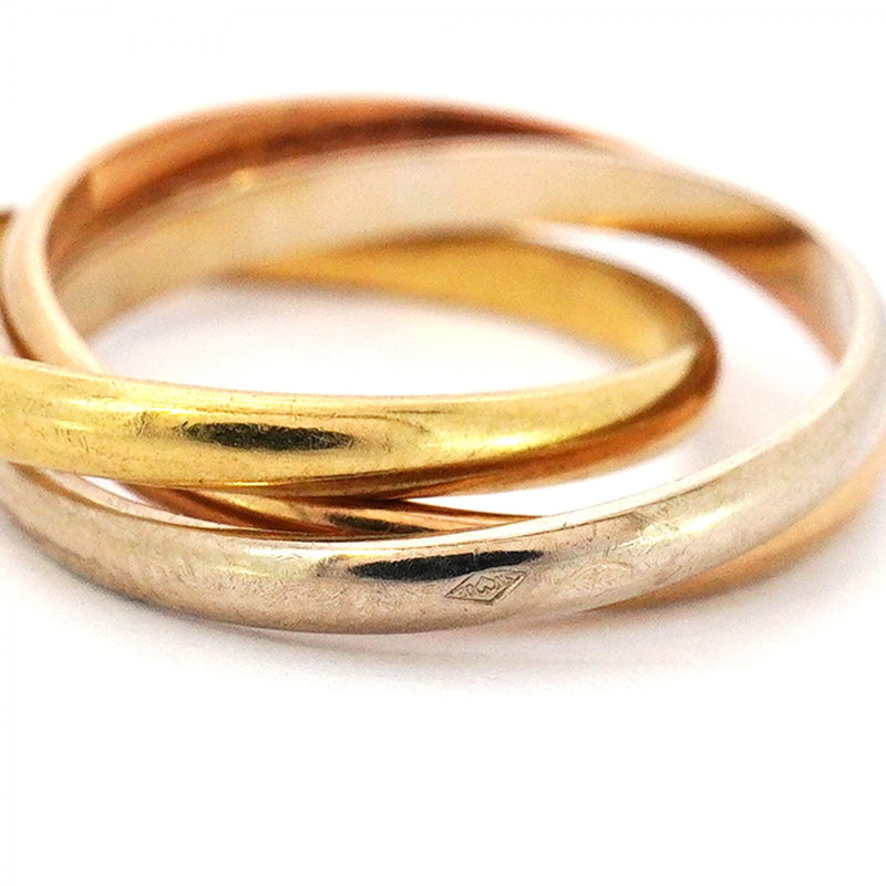 【6jcb0120】カルティエ リング トリニティ XS K18YG イエローゴールド K18WG ホワイトゴールド K18PG ピンクゴールド ＃50【中古】レディース