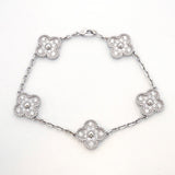 【6jcb0124】ヴァンクリーフ＆アーペル ブレスレット ヴィンテージ アルハンブラ K18WG ホワイトゴールド ダイヤモンド【中古】レディース