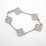 【6jcb0124】ヴァンクリーフ＆アーペル ブレスレット ヴィンテージ アルハンブラ K18WG ホワイトゴールド ダイヤモンド【中古】レディース