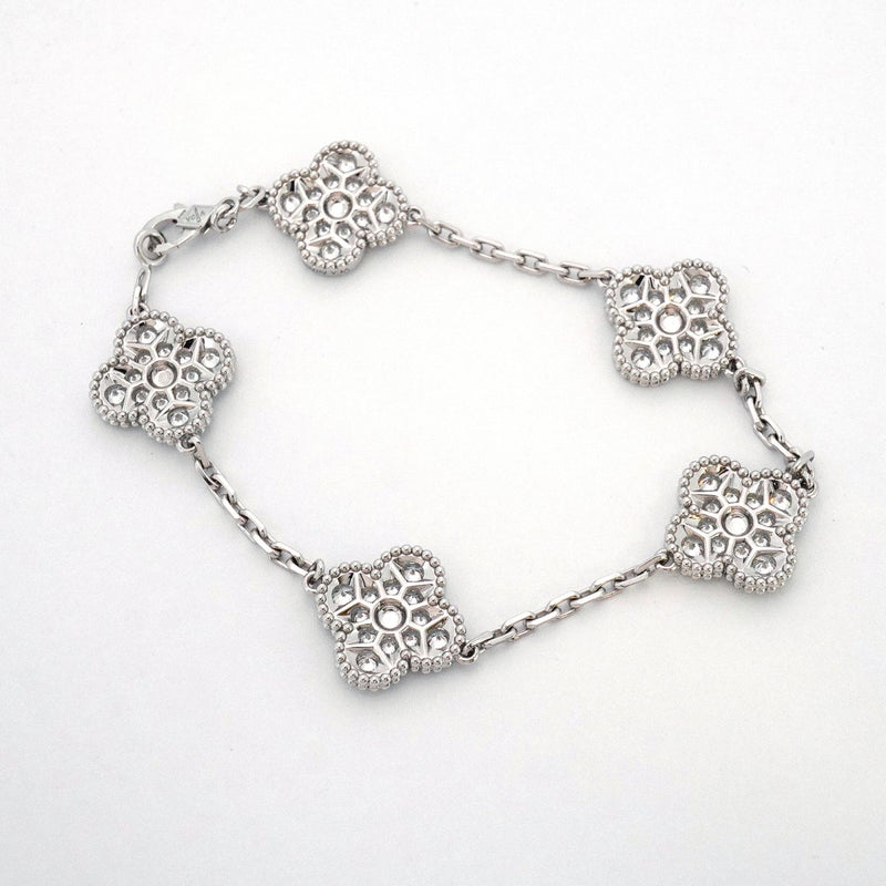 【6jcb0124】ヴァンクリーフ＆アーペル ブレスレット ヴィンテージ アルハンブラ K18WG ホワイトゴールド ダイヤモンド【中古】レディース