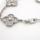 【6jcb0124】ヴァンクリーフ＆アーペル ブレスレット ヴィンテージ アルハンブラ K18WG ホワイトゴールド ダイヤモンド【中古】レディース