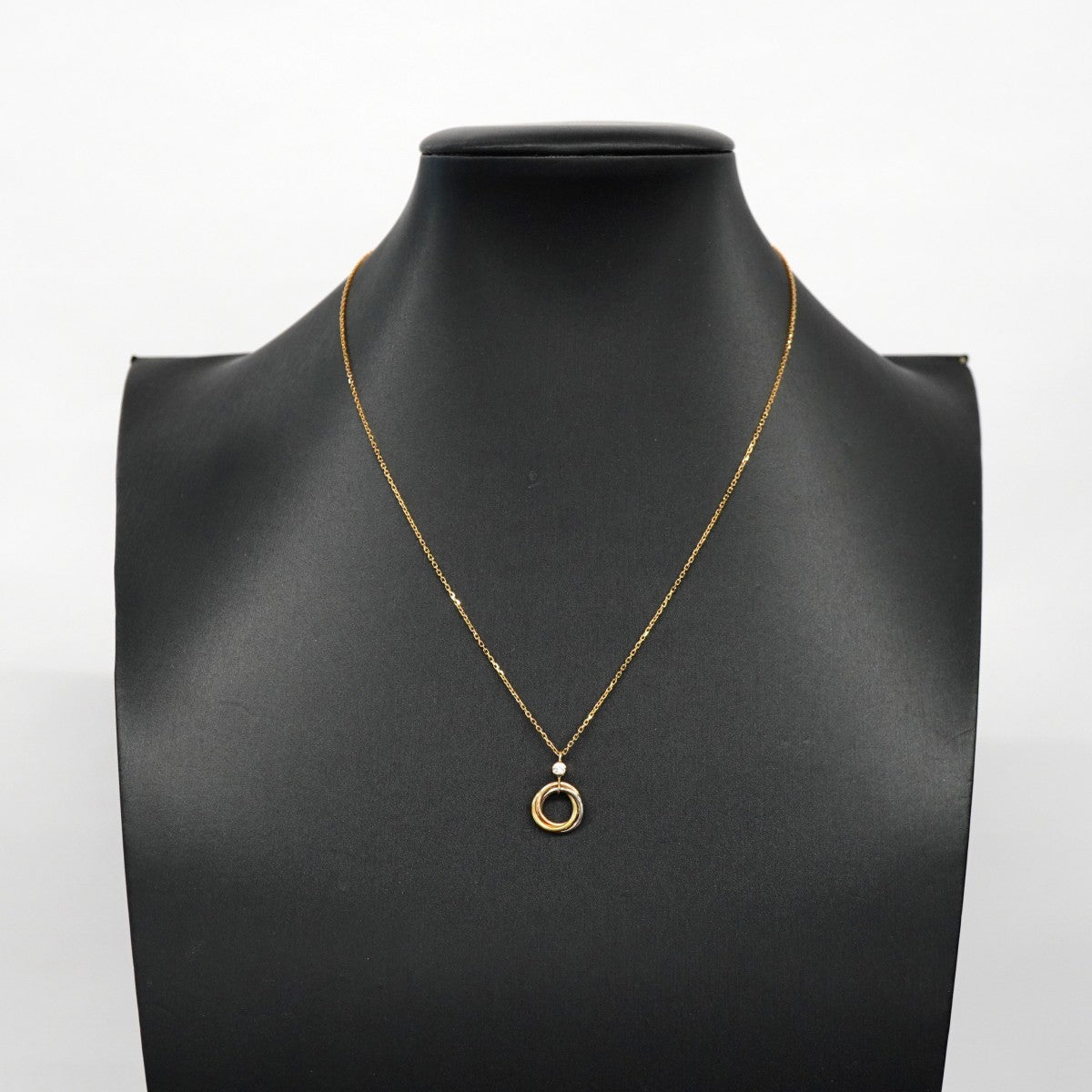 【6jcb0133】カルティエ ネックレス ベビートリニティ 1PD K18YG イエローゴールド K18WG ホワイトゴールド K18PG ピンクゴールド/ダイヤモンド【中古】レディース