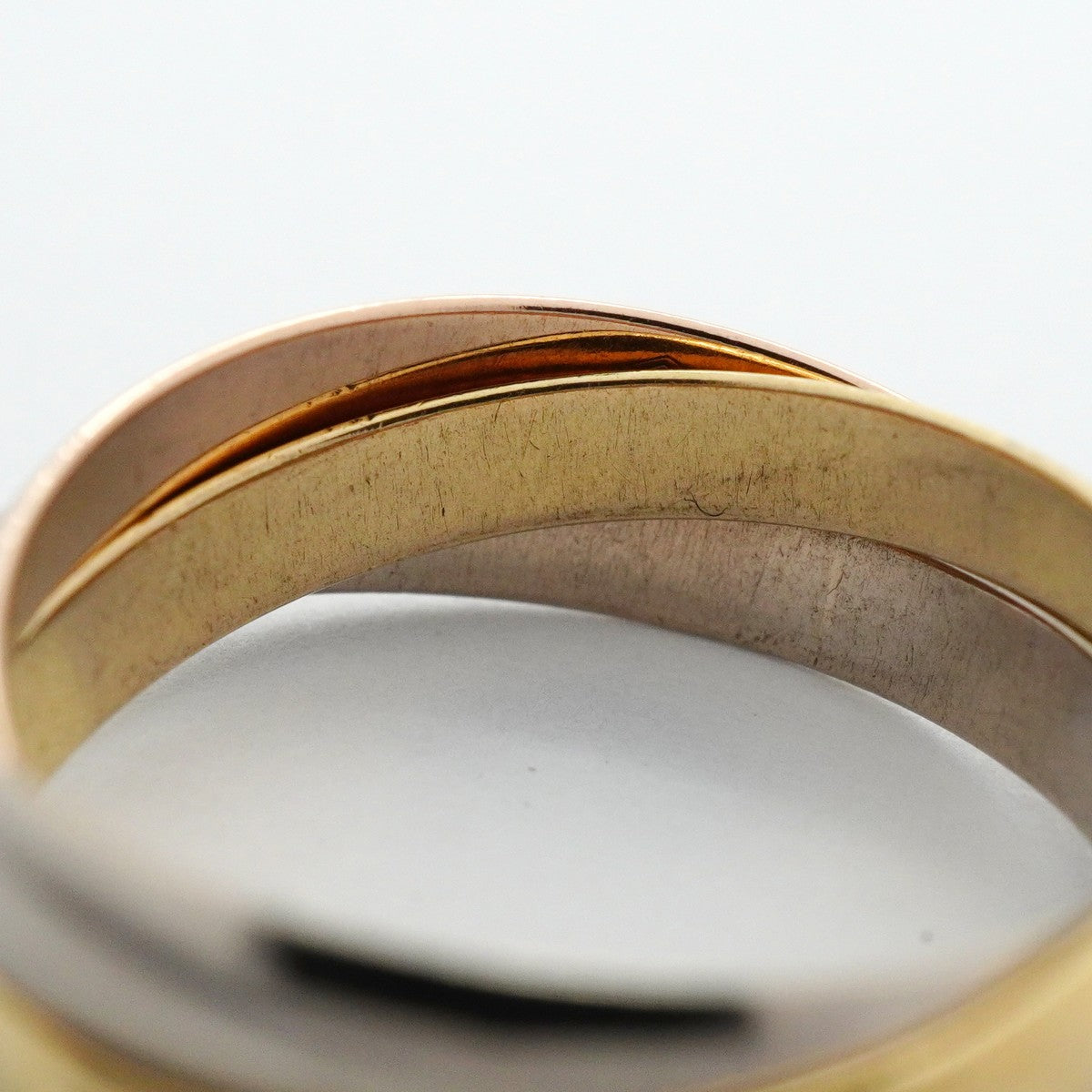 【6jcb0154】カルティエ リング トリニティ スモールモデル K18YG イエローゴールド K18WG ホワイトゴールド K18PG ピンクゴールド ＃49【中古】レディース