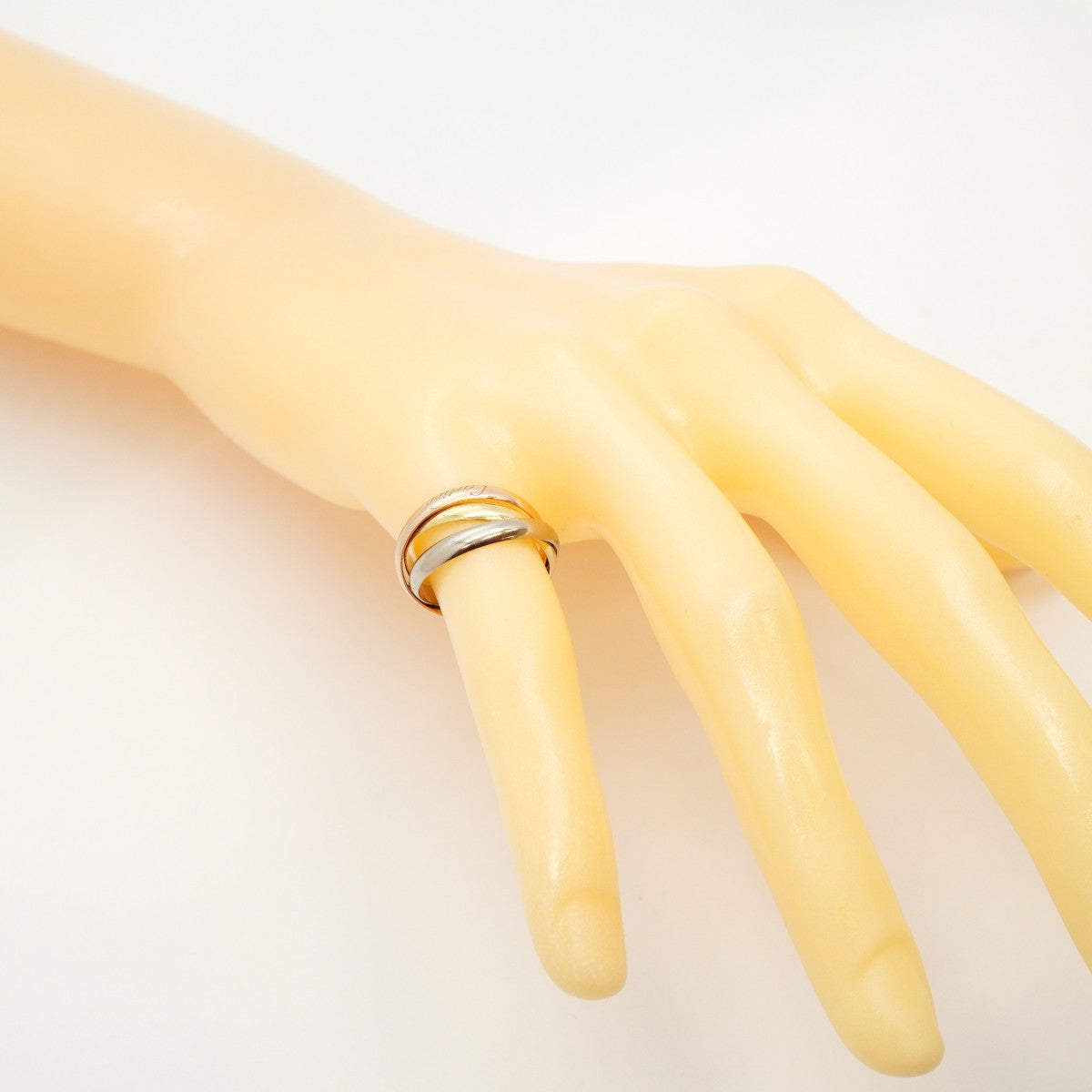 【6jcb0154】カルティエ リング トリニティ スモールモデル K18YG イエローゴールド K18WG ホワイトゴールド K18PG ピンクゴールド ＃49【中古】レディース