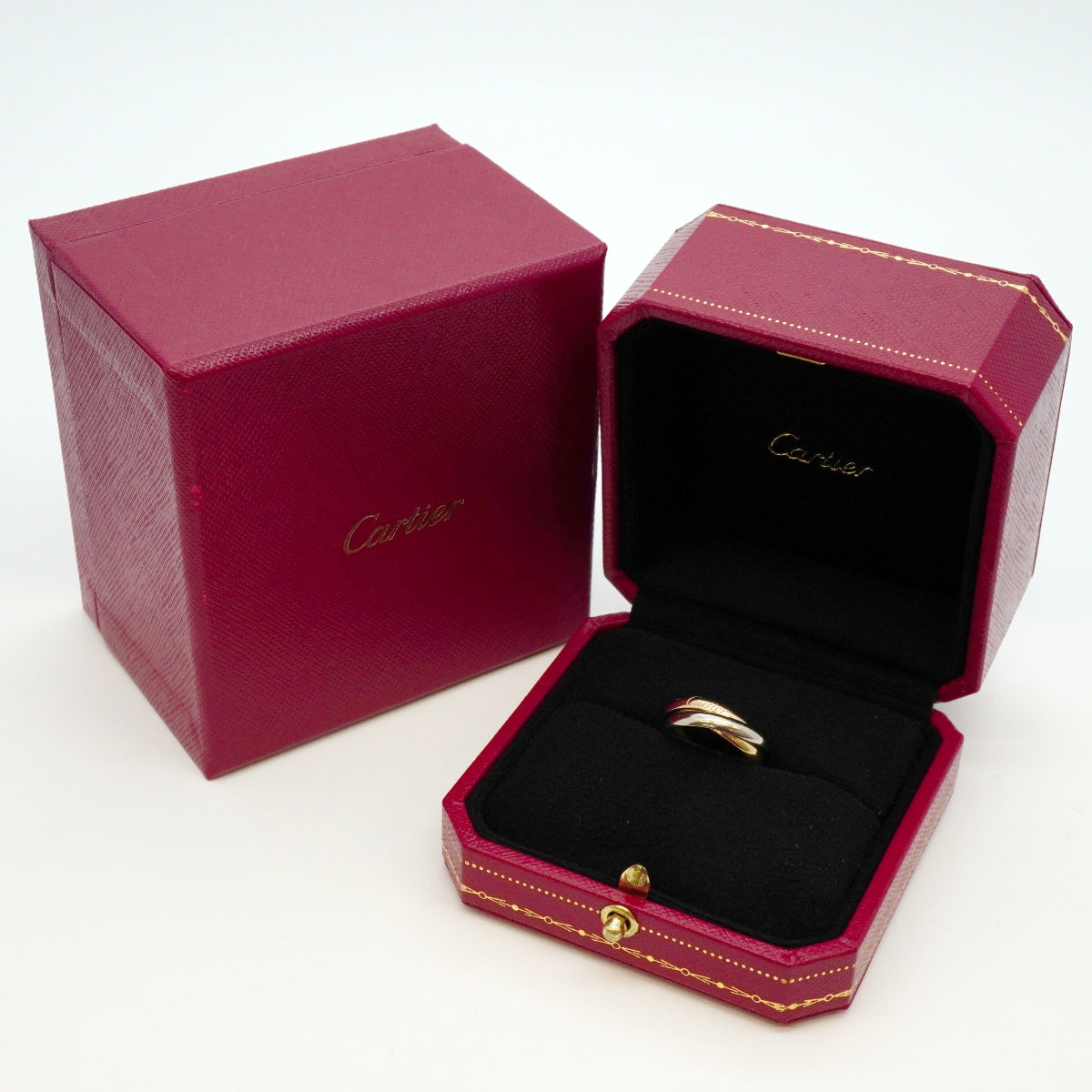 【6jcb0154】カルティエ リング トリニティ スモールモデル K18YG イエローゴールド K18WG ホワイトゴールド K18PG ピンクゴールド ＃49【中古】レディース
