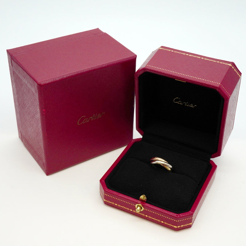 【6jcb0154】カルティエ リング トリニティ スモールモデル K18YG イエローゴールド K18WG ホワイトゴールド K18PG ピンクゴールド ＃49【中古】レディース