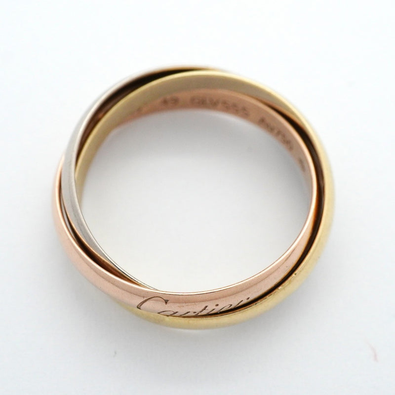 【6jcb0154】カルティエ リング トリニティ スモールモデル K18YG イエローゴールド K18WG ホワイトゴールド K18PG ピンクゴールド ＃49【中古】レディース