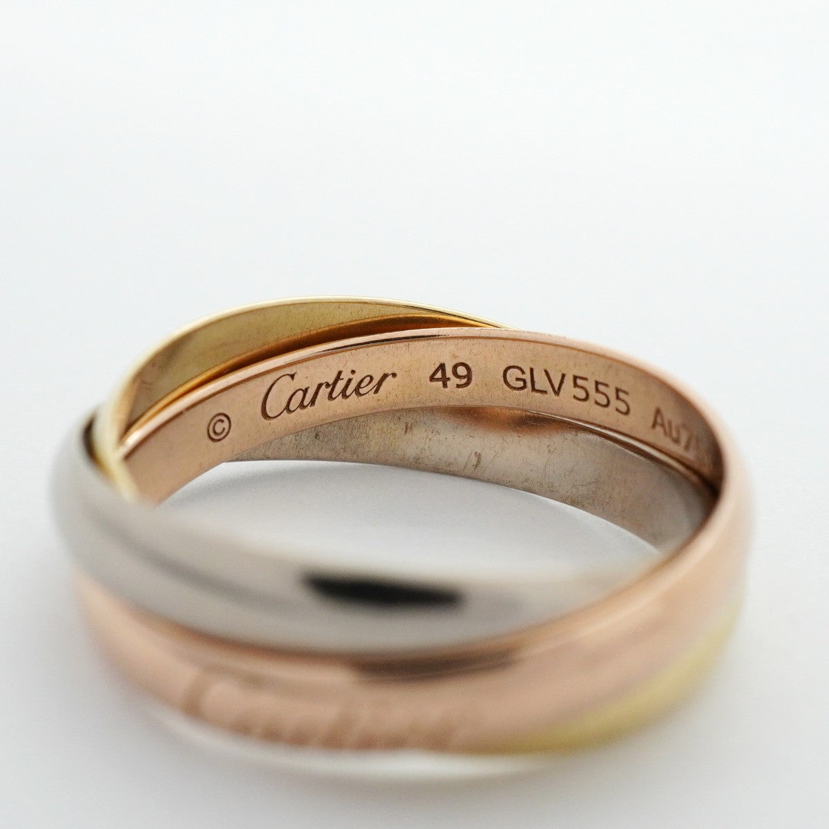 【6jcb0154】カルティエ リング トリニティ スモールモデル K18YG イエローゴールド K18WG ホワイトゴールド K18PG ピンクゴールド ＃49【中古】レディース