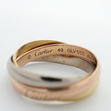 【6jcb0154】カルティエ リング トリニティ スモールモデル K18YG イエローゴールド K18WG ホワイトゴールド K18PG ピンクゴールド ＃49【中古】レディース