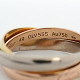 【6jcb0154】カルティエ リング トリニティ スモールモデル K18YG イエローゴールド K18WG ホワイトゴールド K18PG ピンクゴールド ＃49【中古】レディース