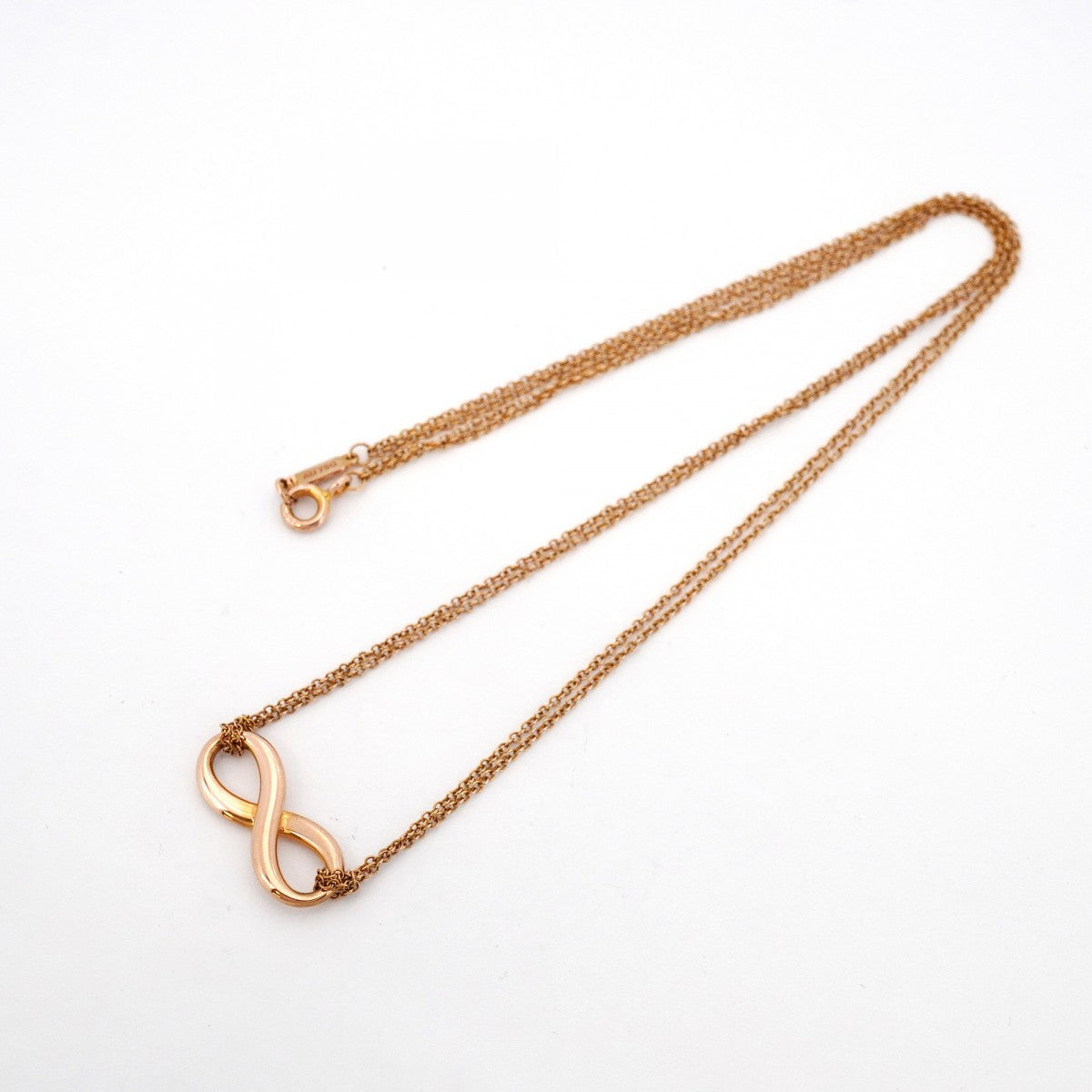 ★在庫処分★最終価格★SALE【6jcb0301】ティファニー ネックレス インフィニティ ダブルチェーン K18PG ピンクゴールド【中古】レディース