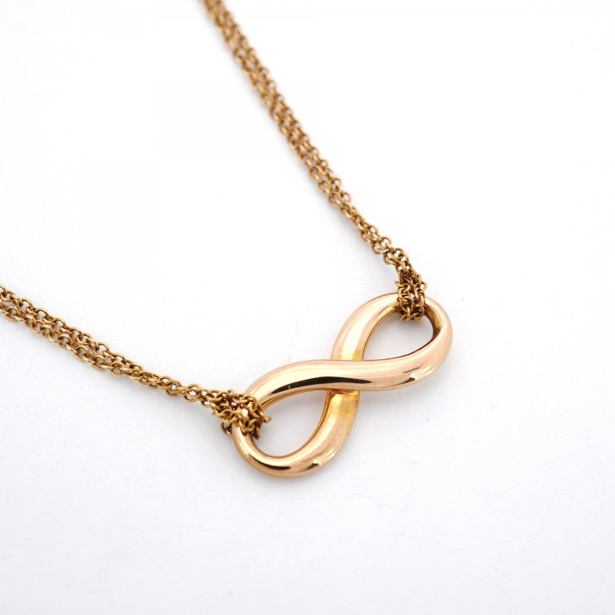 ★在庫処分★最終価格★SALE【6jcb0301】ティファニー ネックレス インフィニティ ダブルチェーン K18PG ピンクゴールド【中古】レディース