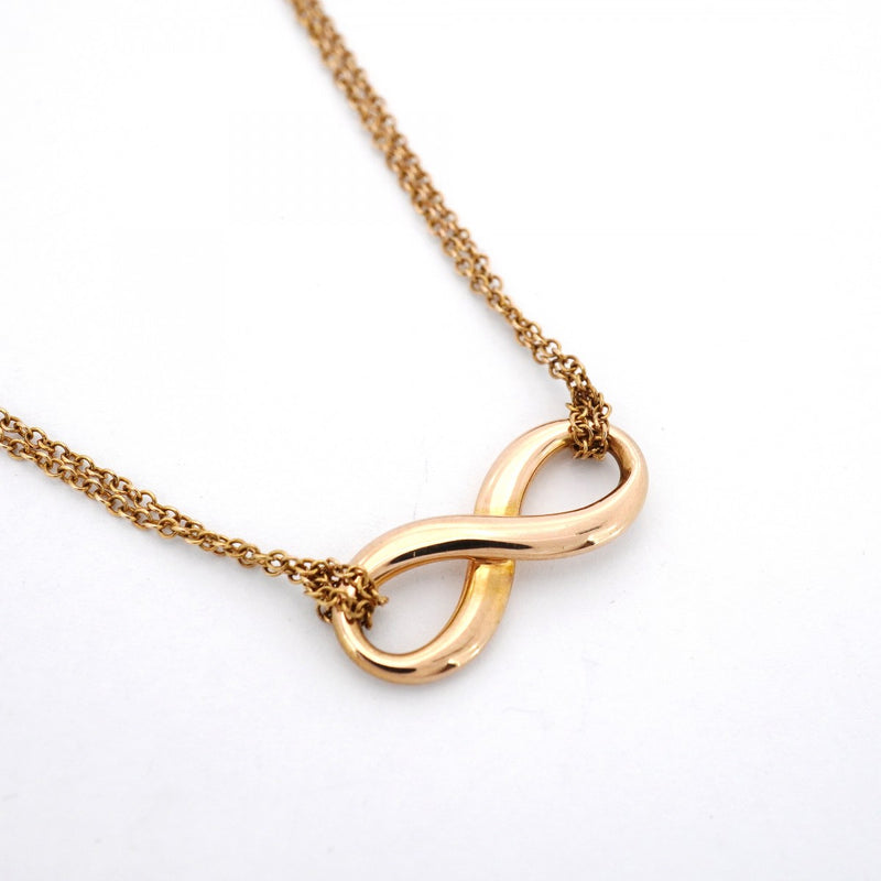 ★在庫処分★最終価格★SALE【6jcb0301】ティファニー ネックレス インフィニティ ダブルチェーン K18PG ピンクゴールド【中古】レディース