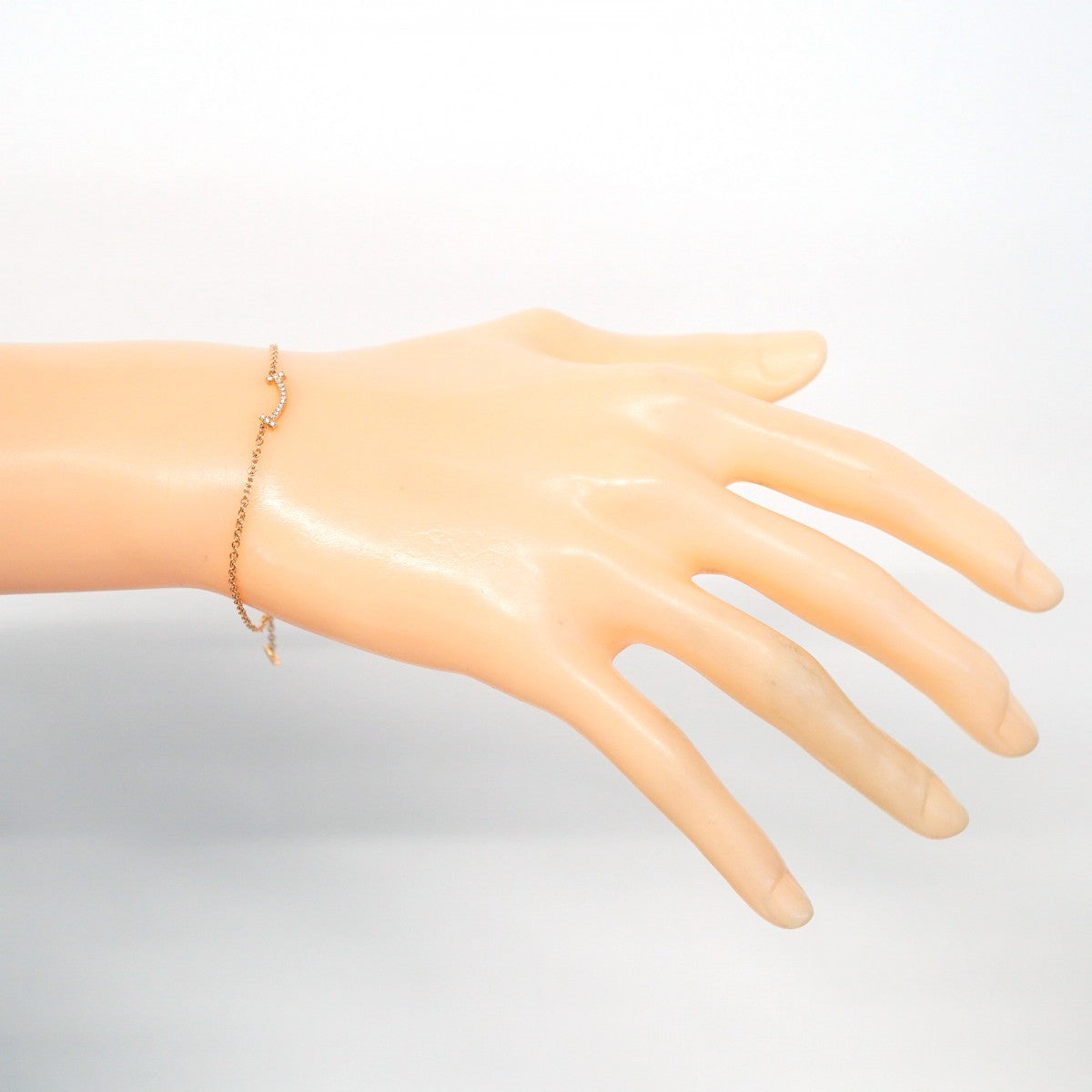 【6jcb0314】ティファニー ブレスレット Tスマイル ミニ K18PG ピンクゴールド ダイヤモンド【中古】レディース