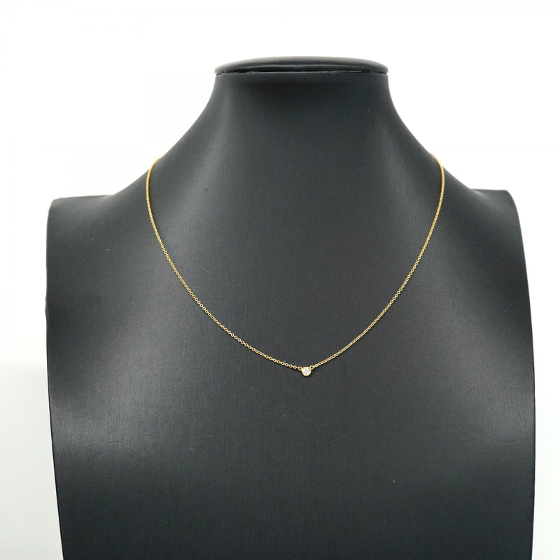 【6jcb0458】ティファニー ネックレス バイザヤード 1PD K18YG イエローゴールド ダイヤモンド【中古】レディース