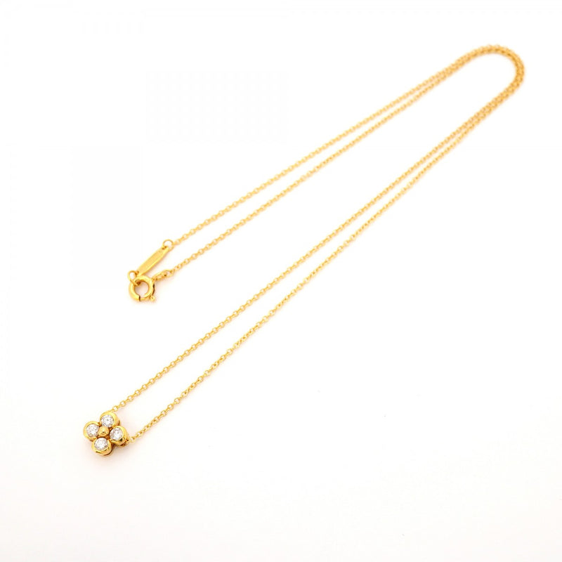 【6jcb0522】ティファニー ネックレス ベゼルフラワー 4PD K18YG イエローゴールド ダイヤモンド【中古】レディース