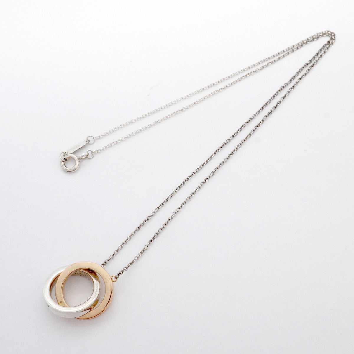 【6jcb0551-k】ティファニー ネックレス インターロッキング/1837 K18PG ピンクゴールド シルバー925【中古】レディース