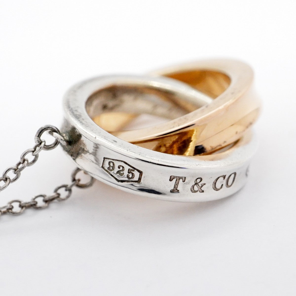 【6jcb0551-k】ティファニー ネックレス インターロッキング/1837 K18PG ピンクゴールド シルバー925【中古】レディース