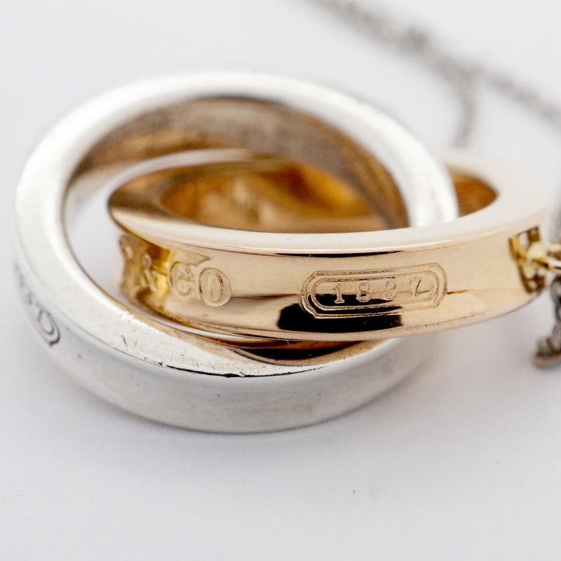 【6jcb0551-k】ティファニー ネックレス インターロッキング/1837 K18PG ピンクゴールド シルバー925【中古】レディース