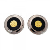 ★SALE【6jcb0582-k】シャネル イヤリング ヴィンテージ ココマーク 丸型 サークル メタル ゴールド シルバー ブラック【中古】レディース