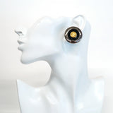 ★SALE【6jcb0582-k】シャネル イヤリング ヴィンテージ ココマーク 丸型 サークル メタル ゴールド シルバー ブラック【中古】レディース