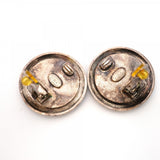 ★SALE【6jcb0582-k】シャネル イヤリング ヴィンテージ ココマーク 丸型 サークル メタル ゴールド シルバー ブラック【中古】レディース