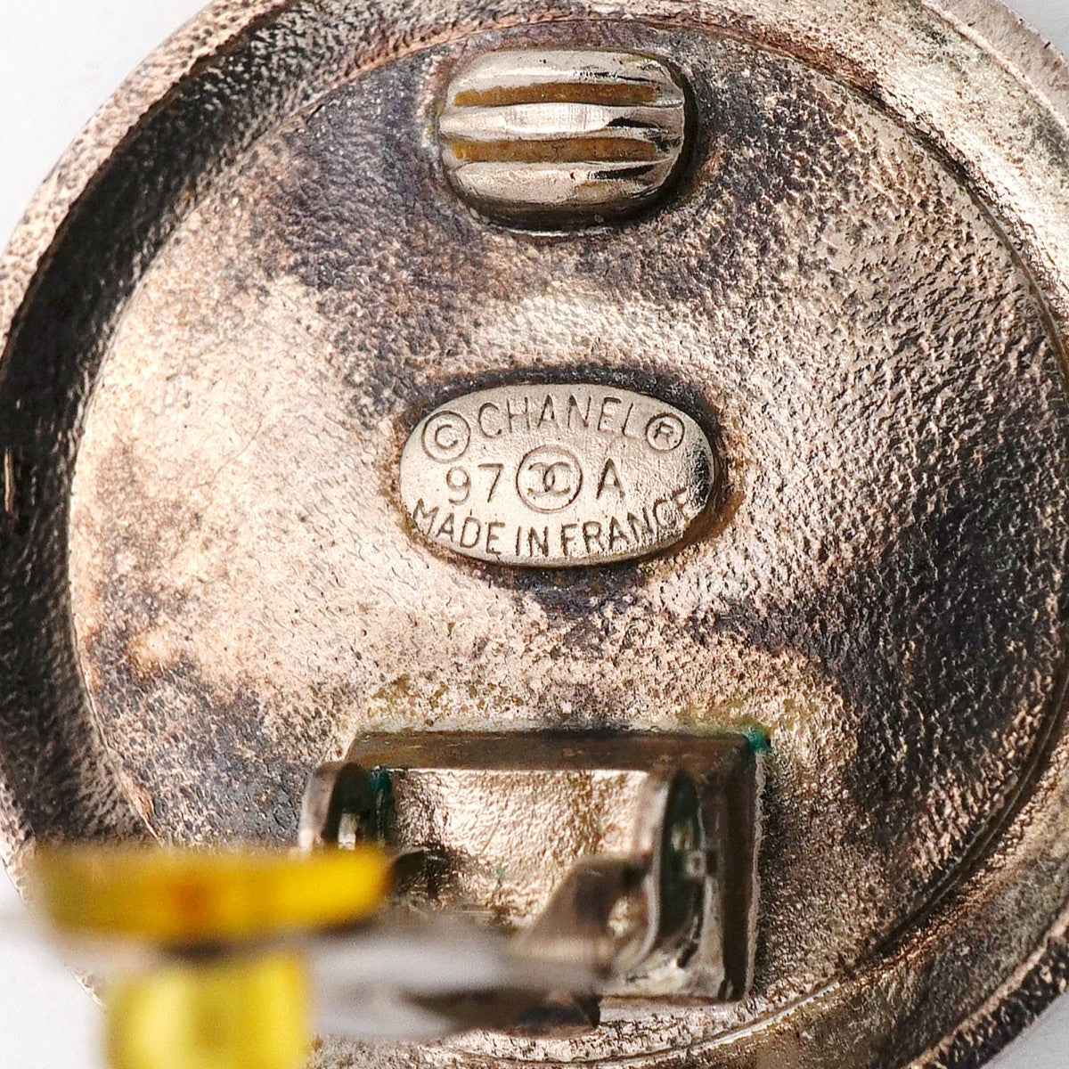 ★SALE【6jcb0582-k】シャネル イヤリング ヴィンテージ ココマーク 丸型 サークル メタル ゴールド シルバー ブラック【中古】レディース