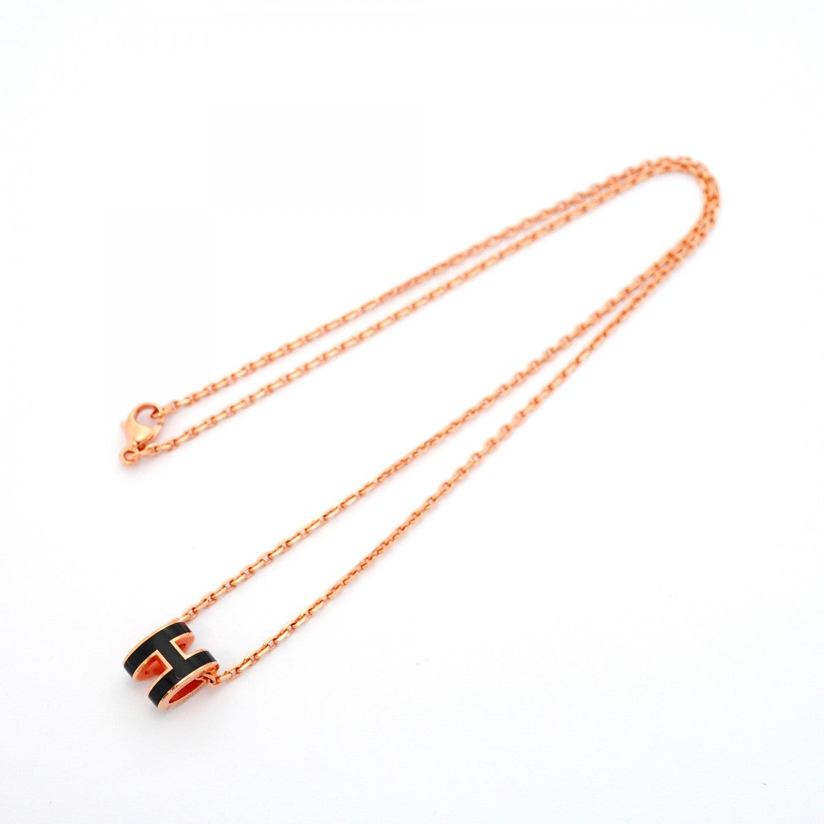 ★在庫処分★最終価格★SALE【6jdb0038-k】エルメス ネックレス ミニポップアッシュ GPメッキ ブラック ピンクゴールド【中古】レディース