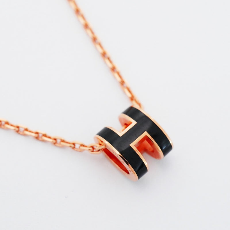 ★在庫処分★最終価格★SALE【6jdb0038-k】エルメス ネックレス ミニポップアッシュ GPメッキ ブラック ピンクゴールド【中古】レディース