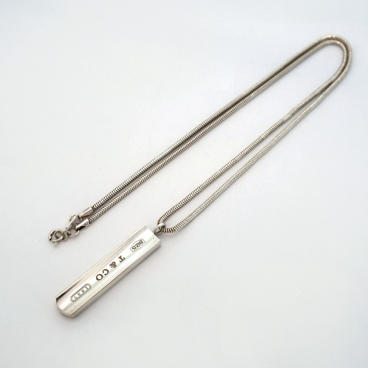 ★在庫処分【6jdb0115-k】ティファニー ネックレス ナローバー シルバー925【中古】レディース