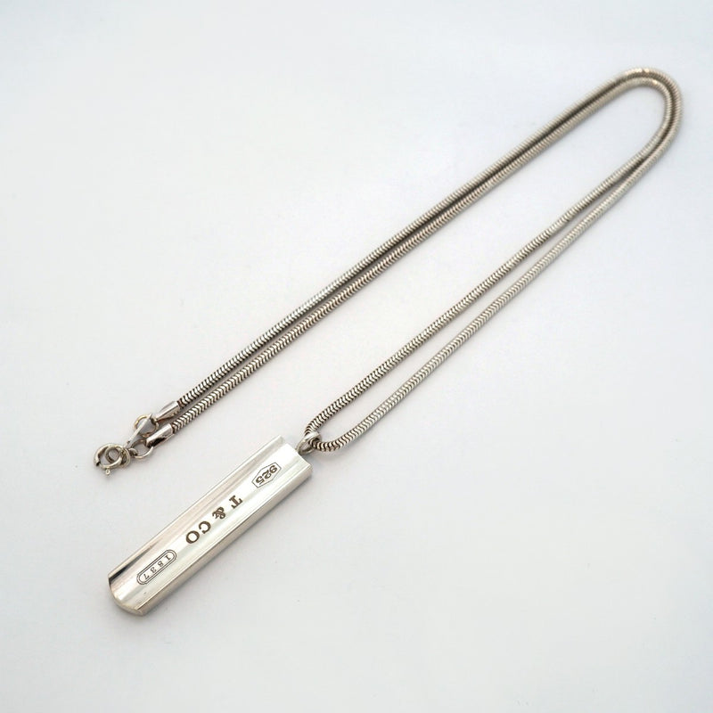★在庫処分【6jdb0115-k】ティファニー ネックレス ナローバー シルバー925【中古】レディース