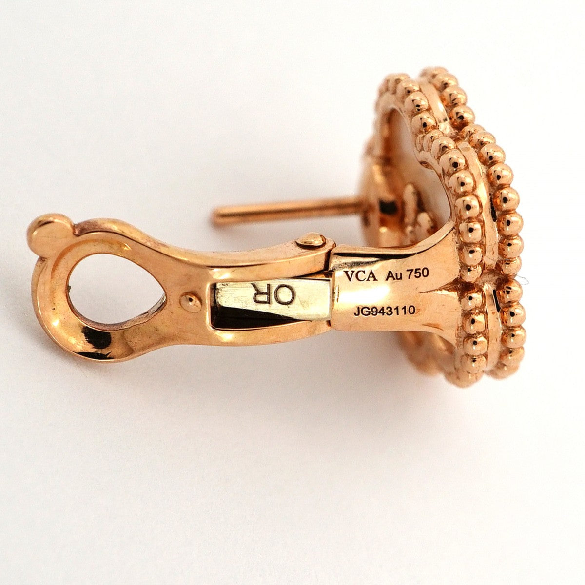 ★在庫処分★最終価格★SALE【6jdb0238】ヴァンクリーフ＆アーペル ピアス ラッキースプリング K18PG ピンクゴールド マザーオブパール【中古】レディース