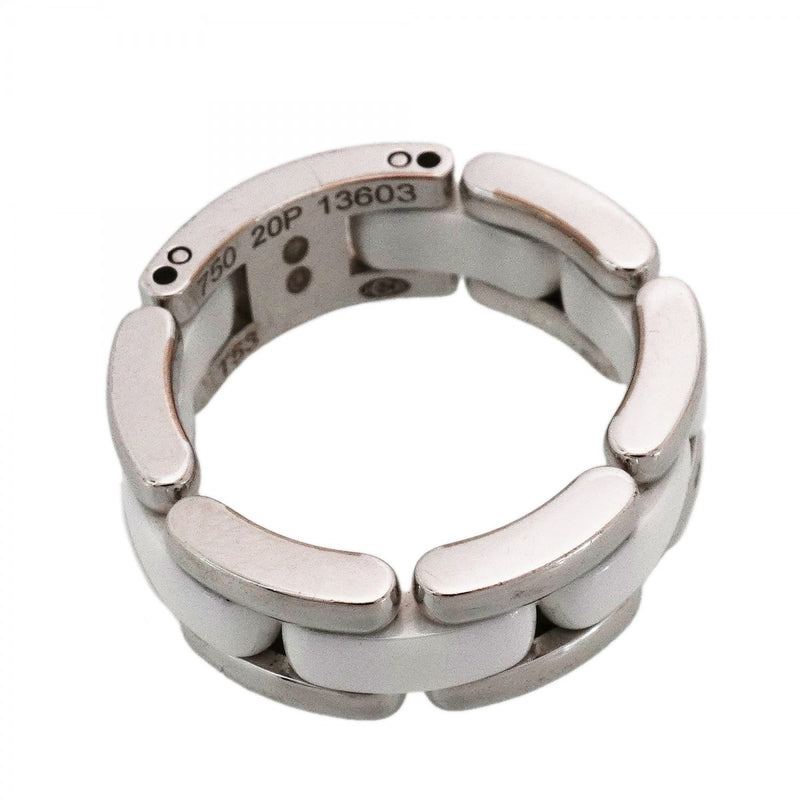 【6jdb0274】シャネル リング ウルトラコレクション K18WG ホワイトゴールド セラミック ホワイト ＃53【中古】レディース